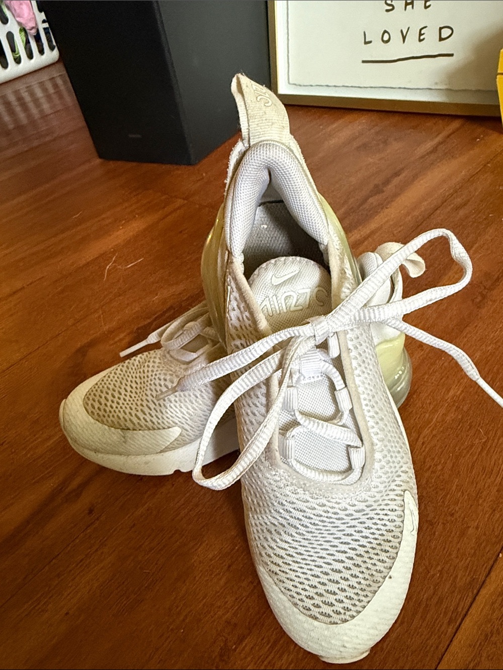 Nike Air Max 270 White Mesh Unisex Kids Sneakers US 13 C size